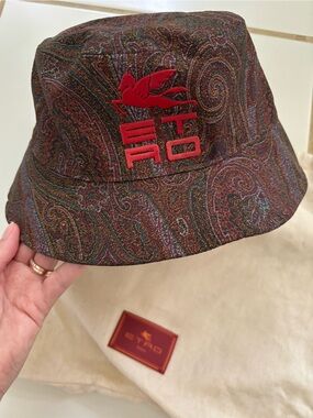 Etro Paisley Print Bucket Hat Size 57 Like New